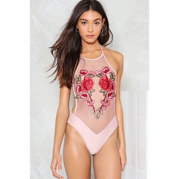 Nasty Gal Other - NWT Nasty Gal Sheer by Nature Embroidered Swimsuit